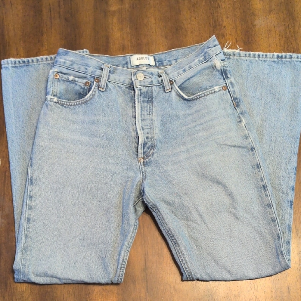 Agolde Women's Light Blue Straight Jeans